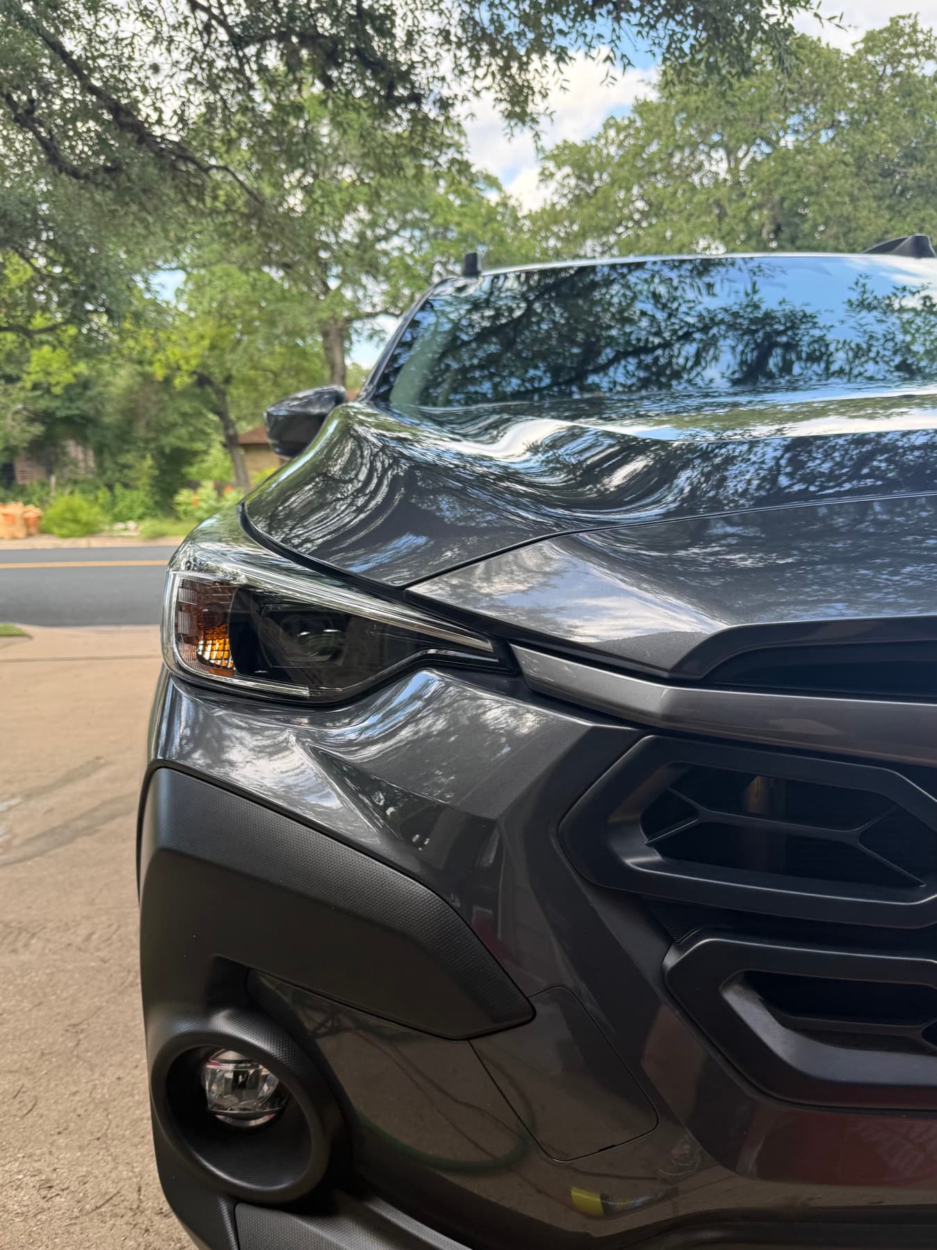 Clean reflective front end after a mobile detail